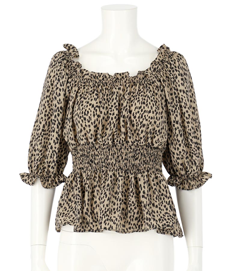 Animal Print Peplum Blouse