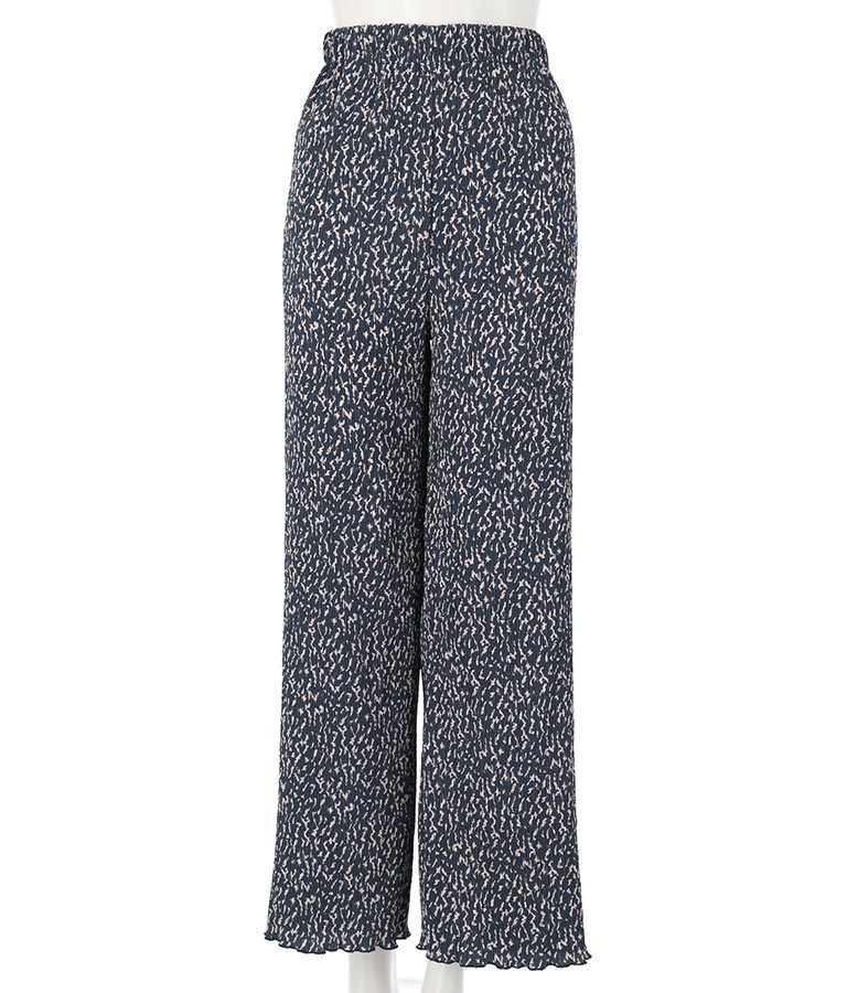 Animal Pattern  Mini Pleated Wide Pants