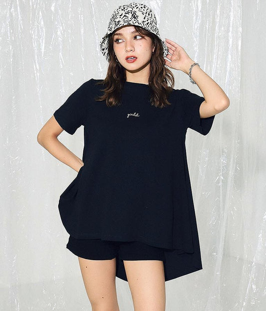 Back Flare Simple T-Shirt