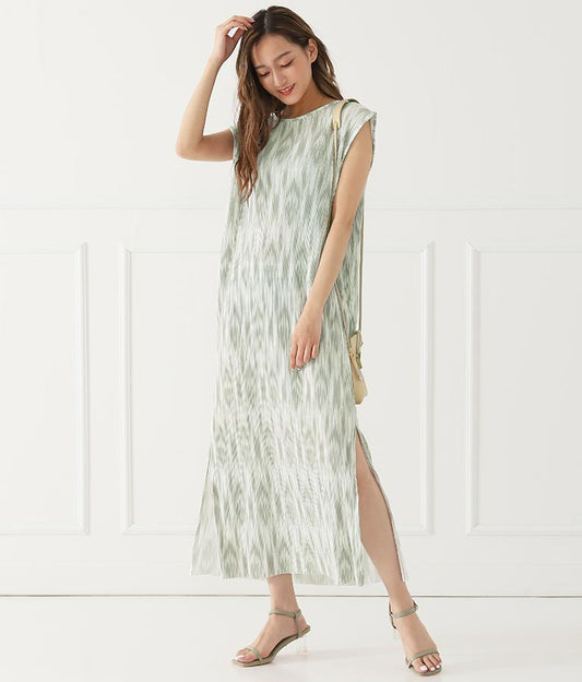 Ethnic-Patterned Willow Pleated Dress