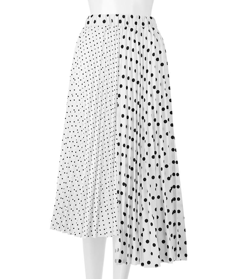 Dot Pleats Switched Skirt