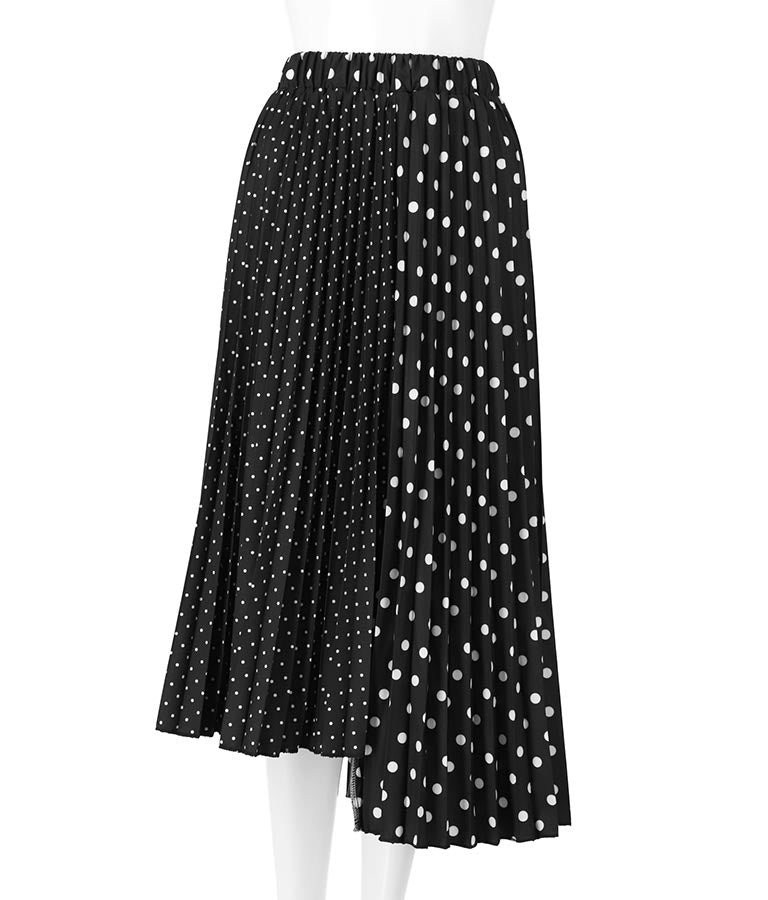 Dot Pleats Switched Skirt